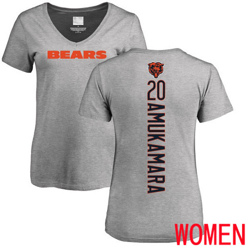 Chicago Bears Ash Women Prince Amukamara Backer V-Neck NFL Football #20 T Shirt->nfl t-shirts->Sports Accessory